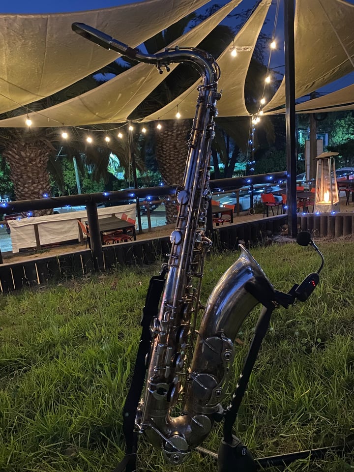Saxofón en evento al aire libre